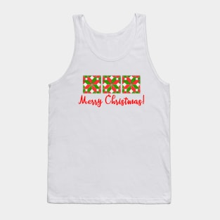 Christmas Quilt Pattern Design Tank Top